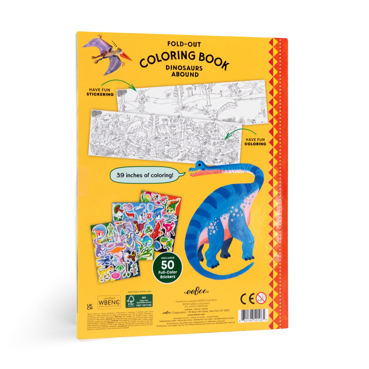 Libro Desplegable para Colorear - Dinosaurios