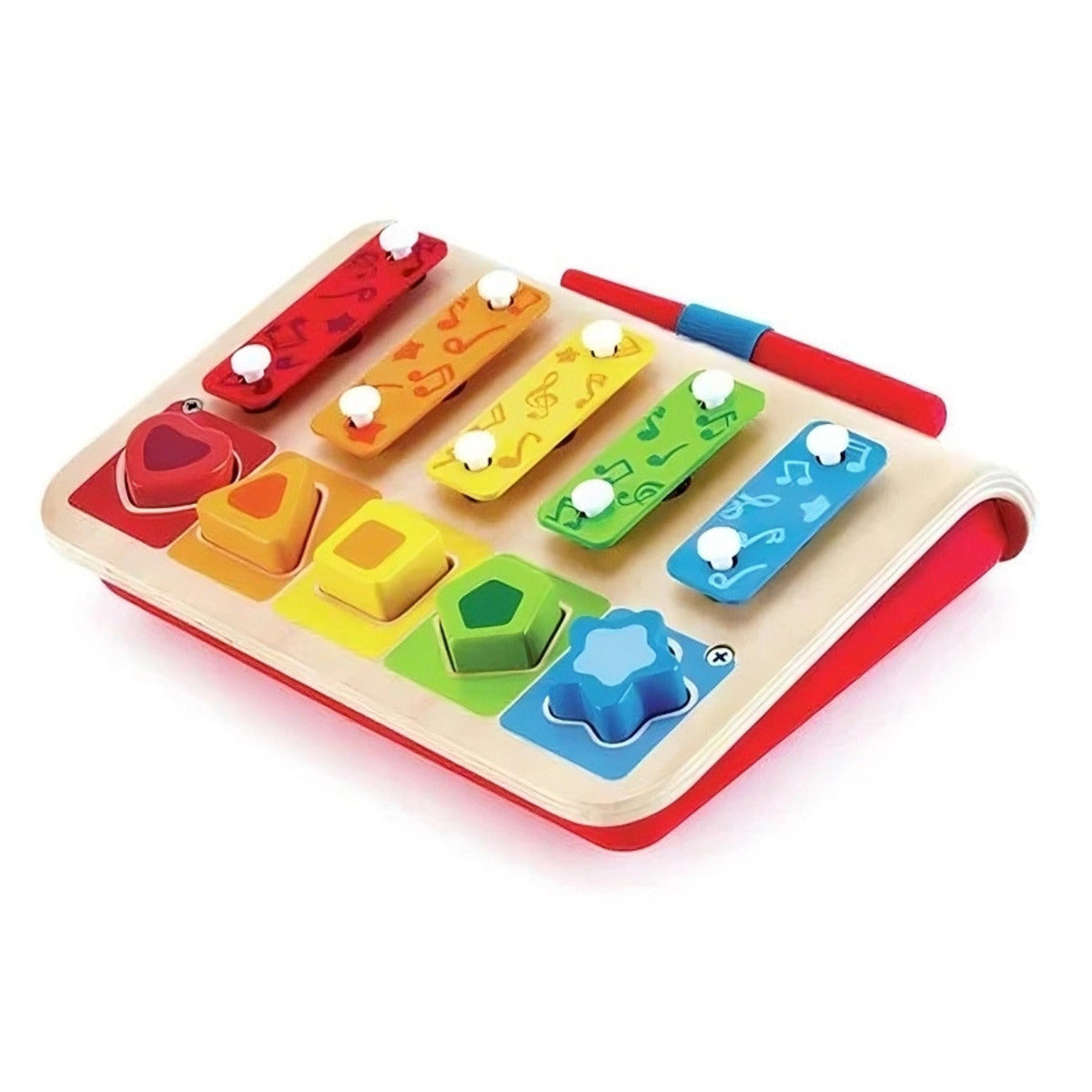 Xilófono y piano clasificador de formas de madera Hape