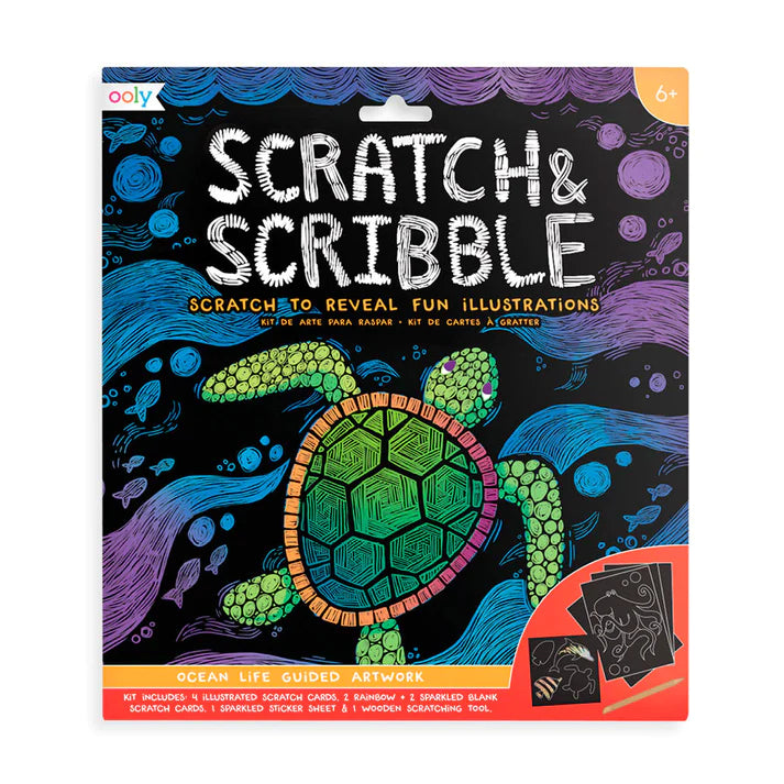 Kit de arte para raspar con ilustraciones del océano Ooly