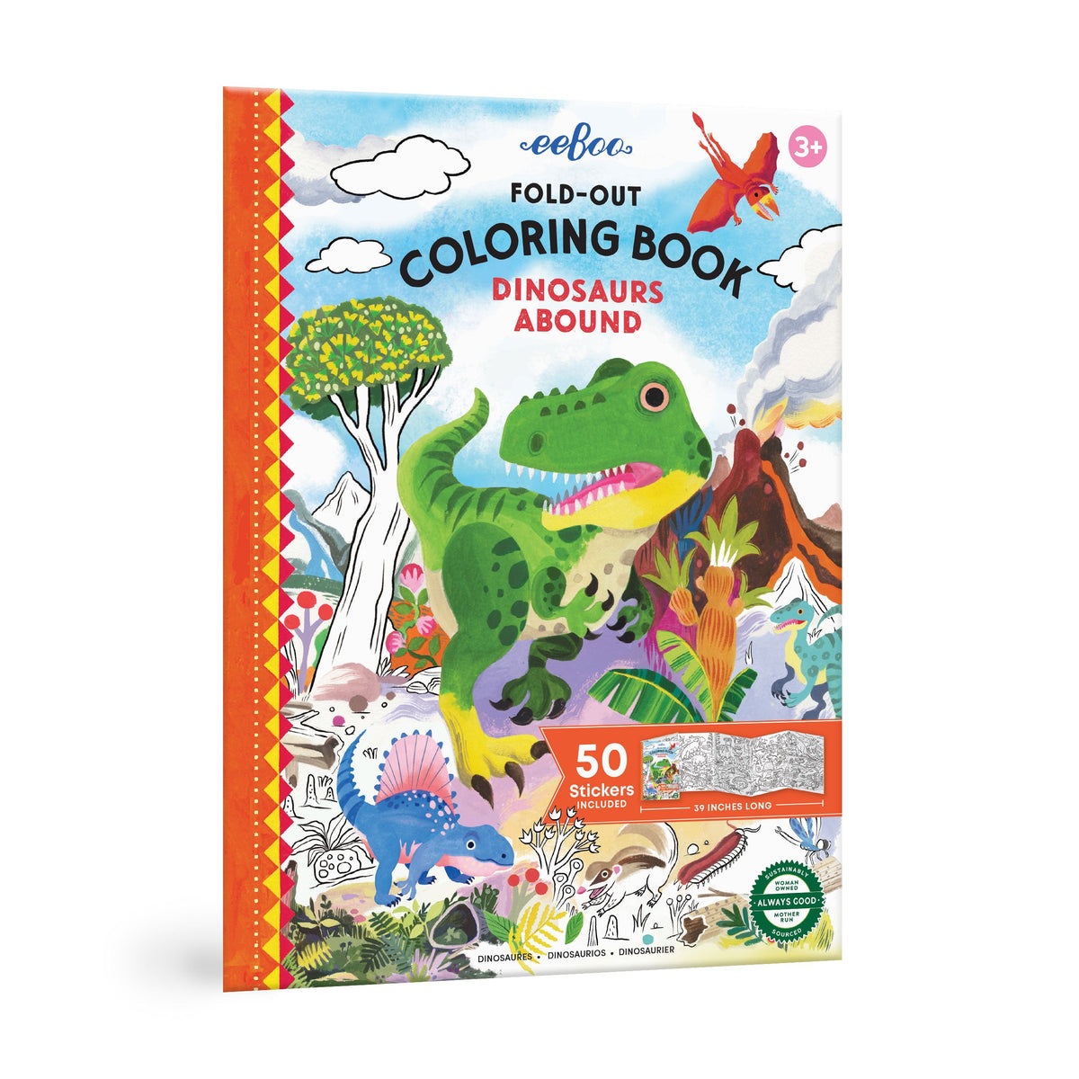 Libro Desplegable para Colorear - Dinosaurios