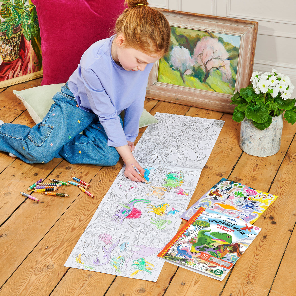 Libro Desplegable para Colorear - Dinosaurios