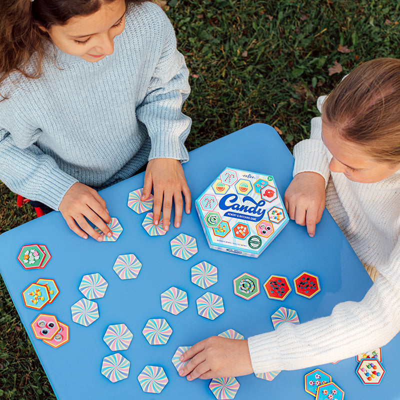 Memorama mini de dulces clásicos con fichas ilustradas y caja hexagonal - foto 3