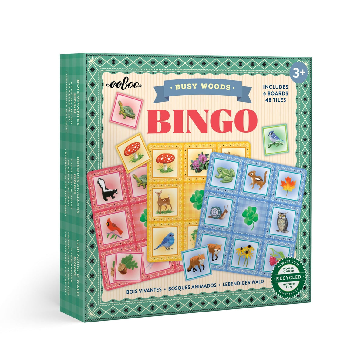 Bingo Busy Woods de animales del bosque eeBoo