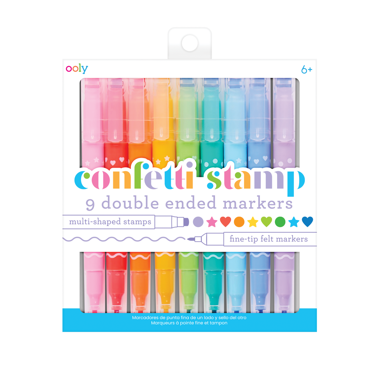 Plumones de doble punta con sello Confetti Stamp de OOLY