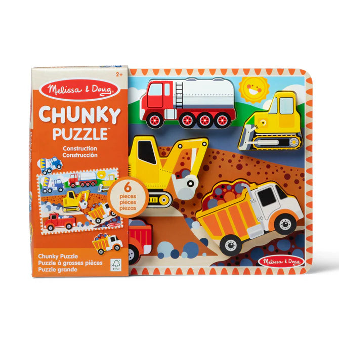Rompecabezas de Vehículos de Construcción- Chunky Puzzle