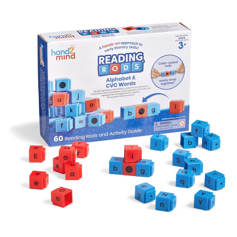 Reading Rods® Alfabeto y palabras CVC