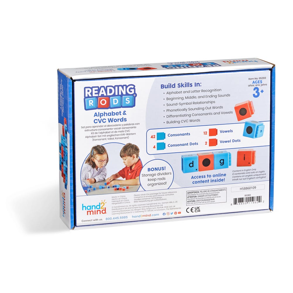 Reading Rods® Alfabeto y palabras CVC