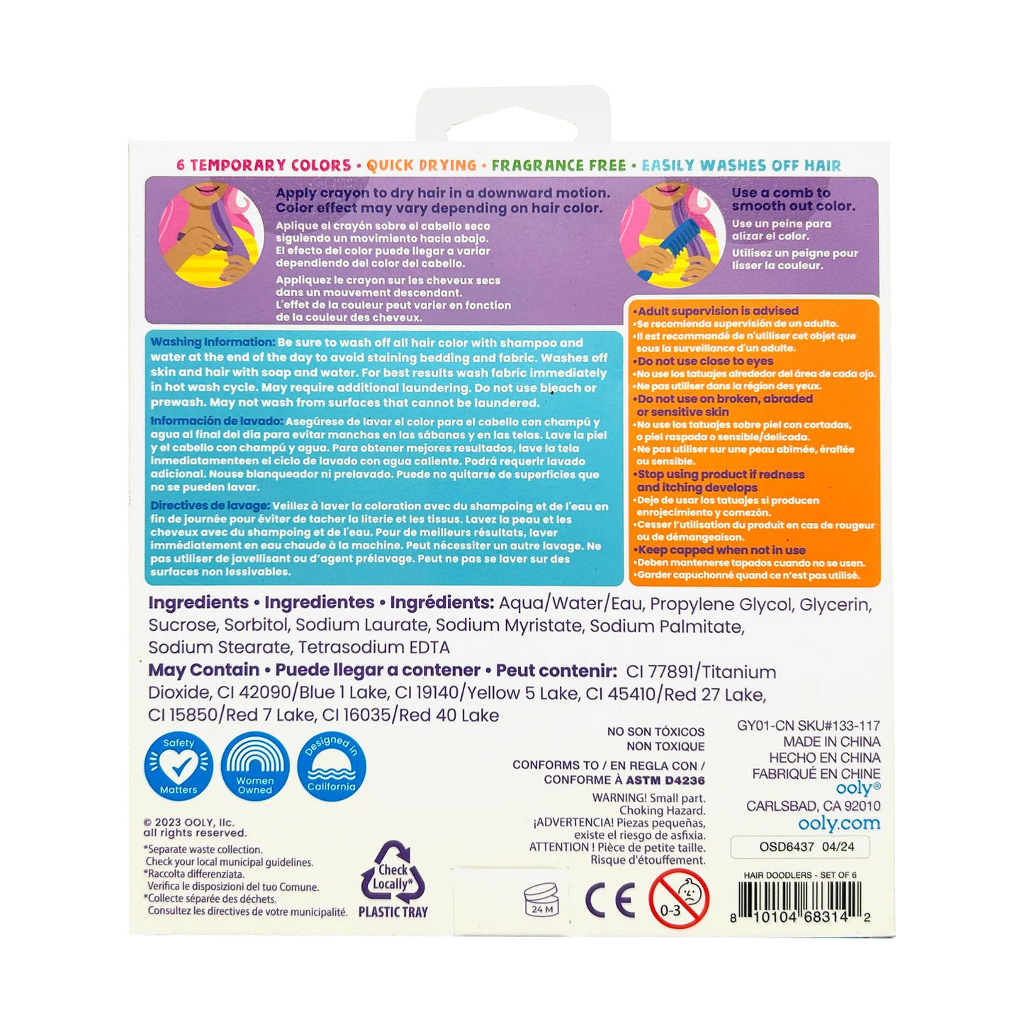 Crayones para Cabello Hair Doodlers – Set de 6