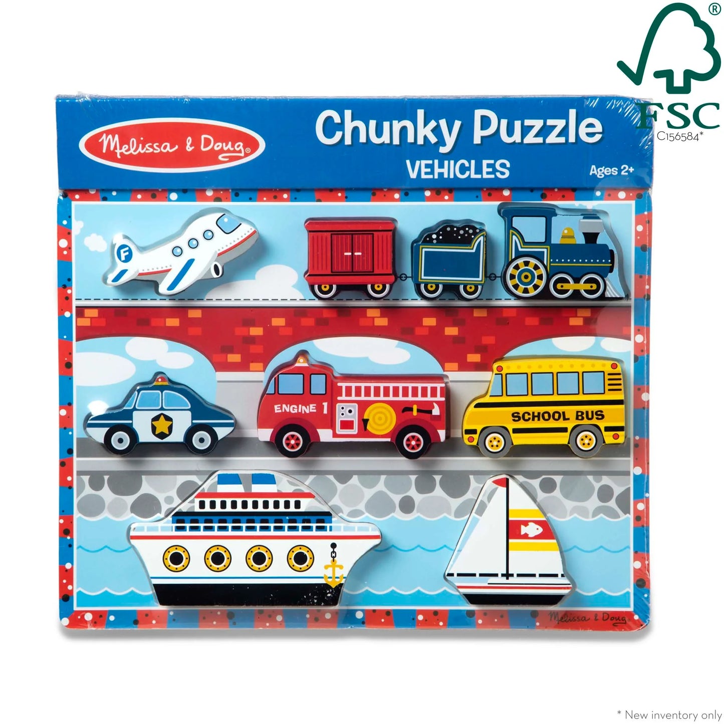 Rompecabezas de Vehículos de Madera- Chunky Puzzle